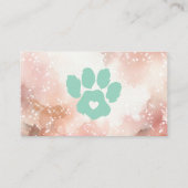 ペットシッター グルーミング 水彩 犬 猫 グリーン 名刺 (裏面)