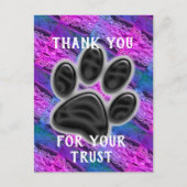 ペットシッター ストライプ 犬の足跡 カスタマー アプレシエーション ポストカード (正面)