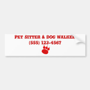 ペットシッター&ドッグウォーカーポープリント バンパーステッカー