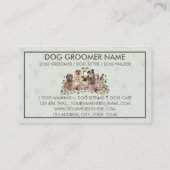 ペットシッター 犬の世話 花 獣医 レトロ 名刺 (裏面)