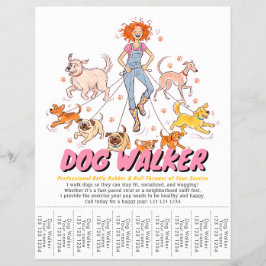 ペットシッター 犬の散歩サービス かわいい オリジナル チラシ