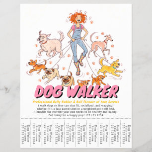ペットシッター 犬の散歩サービス かわいい オリジナル チラシ
