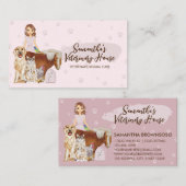 ペットシッター 獣医 犬 猫 馬 鳥 イラスト 名刺 (正面/裏面)