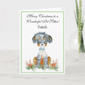 ペットシッターMerry Christmas Terrier and Labradodle カード (正面)