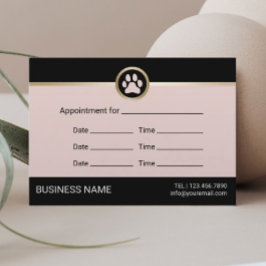 ペットシッターPETシー赤面ピンクアポイントメント 予約カード