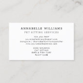 ペットシッティングサービスバラ金ゴールド&ネイビー 名刺 (裏面)