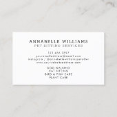 ペットシッティングサービスバラ金ゴールド&赤面ピンク 名刺 (裏面)