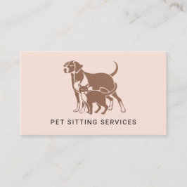 ペットシッティングサービスバラ金ゴールド&赤面ピンク 名刺