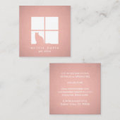 ペットシッティングトリマーサービスピンクローズ金ゴールド スクエア名刺 (正面/裏面)