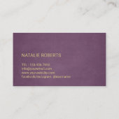 ペットシッティングパープル&金ゴールドプードルシルエット 名刺 (裏面)