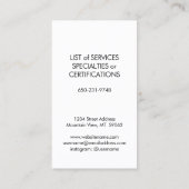 ペットシッティング白黒モダンキャット普通縦 名刺 (裏面)