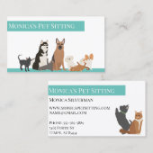 ペットシッティング 犬 猫 トレーニング グルーミング デイケア 名刺 (正面/裏面)