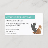 ペットシッティング 犬 猫 トレーニング グルーミング デイケア 名刺 (裏面)