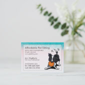 ペットシッテ縁どィングコリーピンクブルー 名刺 (スタンド正面)