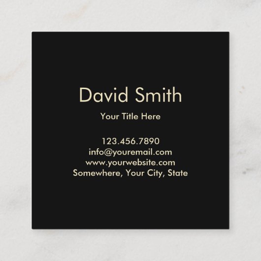 ペットシッモダンティングブラック&金ゴールドドッグトリマー スクエア名刺 (裏面)