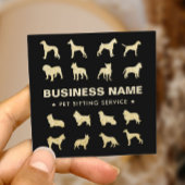 ペットシッモダンティングブラック&金ゴールドドッグトリマー スクエア名刺