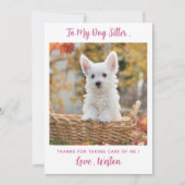 ペットシモダンッターカスタムドッグパピーフォトサンキュービッ カード (正面)