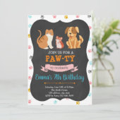 ペットショップの誕生日パーティー招待状 招待状 (スタンド正面)