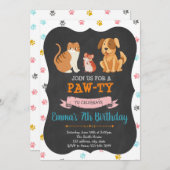 ペットショップの誕生日パーティー招待状 招待状 (正面/裏面)