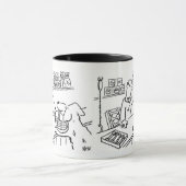 ペットショップの買い物かごを持つ犬 マグカップ (中央)