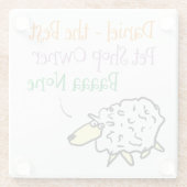 ペットショップオーナーグラスコースター用ヒツジデザイン ガラスコースター (裏面)