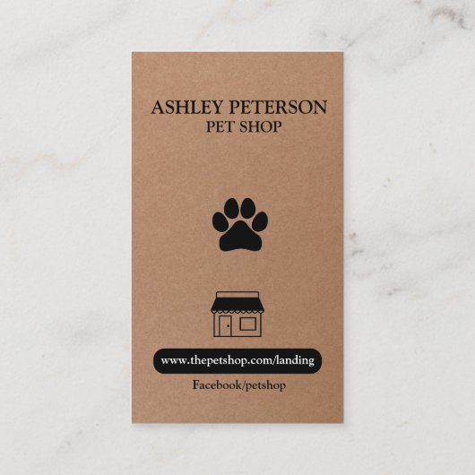 ペットショップクラフトビジネスカード 名刺 (裏面)
