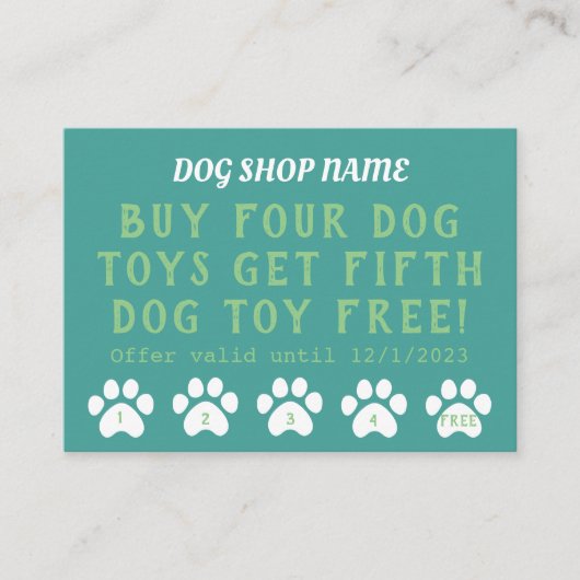 ペットショップドッグ玩具ロイヤリティカード エンクロージャーカード (正面)