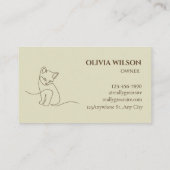 ペットショップロエレガントゴ – ミニマリスト猫ラインアート 名刺 (裏面)