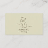 ペットショップロエレガントゴ – ミニマリスト猫ラインアート 名刺 (正面)