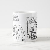 ペットショップ従業員の犬の買い物 ジャンボコーヒーマグカップ (正面)