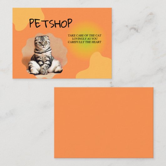 ペットショップ気にキャットカード、ペットショップビジネス気にカード エンクロージャーカード (正面/裏面)