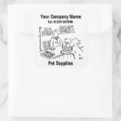 ペットショップ&ペット用品マンガのステッカー スクエアシール (バッグ)