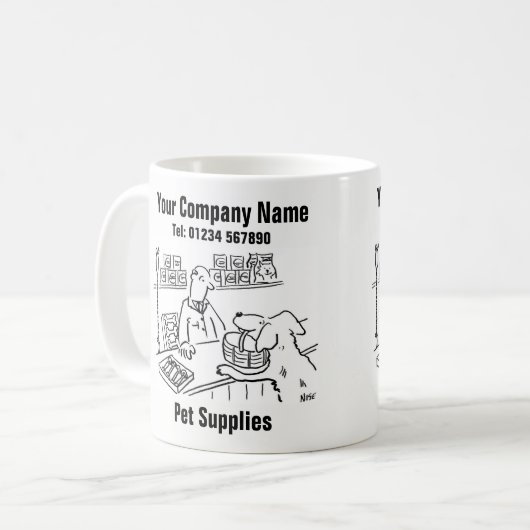 ペットショップ&ペット用品マンガのマグカップ コーヒーマグカップ (正面左)