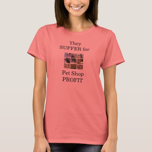 ペットショップPROFITで苦しむ Tシャツ (正面)