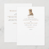 ペットシンプルな黒と金の文字の結婚式プログラム II (正面/裏面)