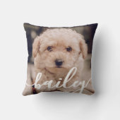 ペットシンプルのモダンエレガント名と写真 クッション (裏面)