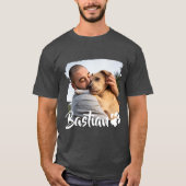 ペットシンプルのモダンタイポグラフィ名と写真T-Sh Tシャツ (正面)