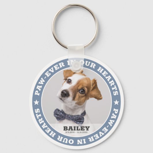ペットシンプルメモリモダンカスタムー写真記念 キーホルダー (正面)