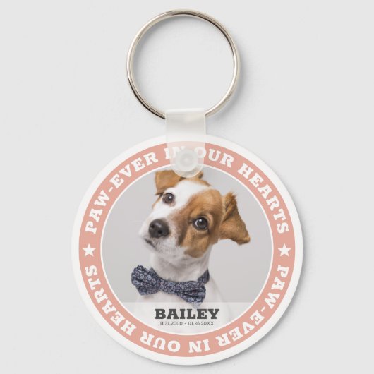 ペットシンプルメモリモダンカスタムー写真記念 キーホルダー (正面)