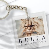 ペットシンプルメモリモダンーのシックな家族写真 キーホルダー