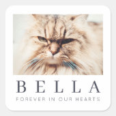 ペットシンプルメモリモダンーのシックな家族写真 スクエアシール (正面)