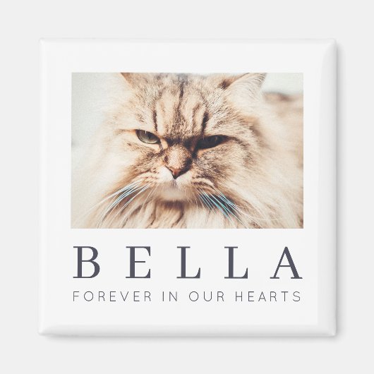 ペットシンプルメモリモダンーのシックな家族写真 マグネット (正面)