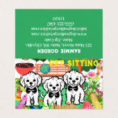 ペットシーティング&ドッグウォーカーカラフルフローラパークシック 名刺 (外部フラット)