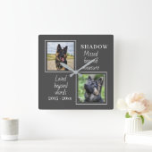 ペットスタイリッシュ記念写真引用文 スクエア壁時計 (ホーム)