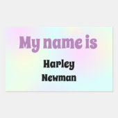 ペットスタークールネコ名タグ 長方形シール (正面)