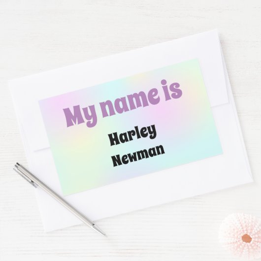 ペットスタークールネコ名タグ 長方形シール (封筒)