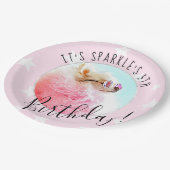 ペットスター |フォトペット誕生日パーティーピンク ペーパープレート (アングル)