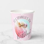 ペットスター |フォトペット誕生日パーティーピンク 紙コップ (裏面)