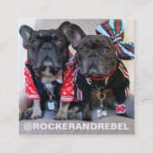 ペットスター |ミニマモダンリストシンプルの写真とロゴ スクエア名刺 (正面)