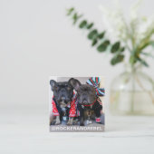 ペットスター |ミニマモダンリストシンプルの写真とロゴ スクエア名刺 (スタンド正面)